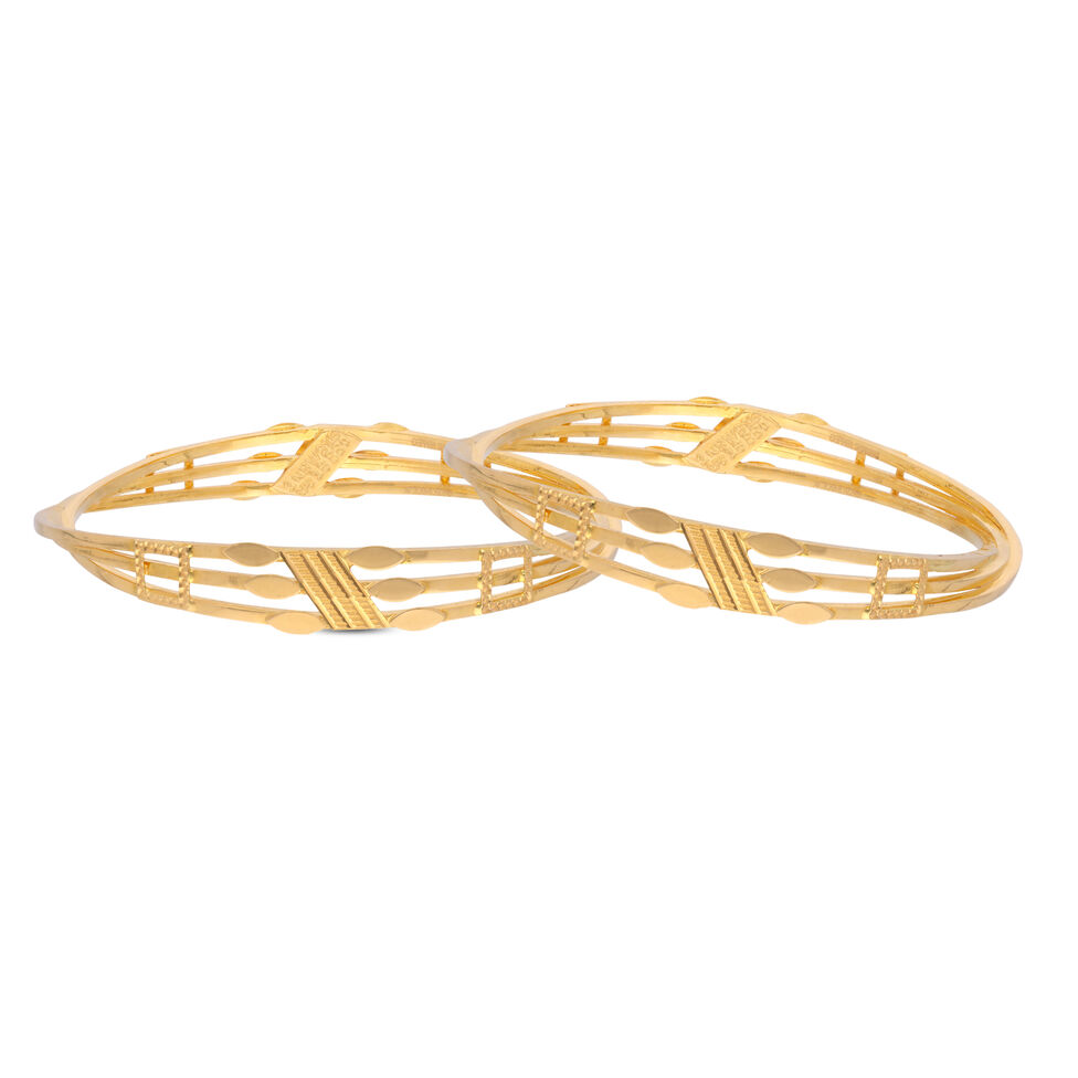 Gold Bangle Pair Bombay Patti design