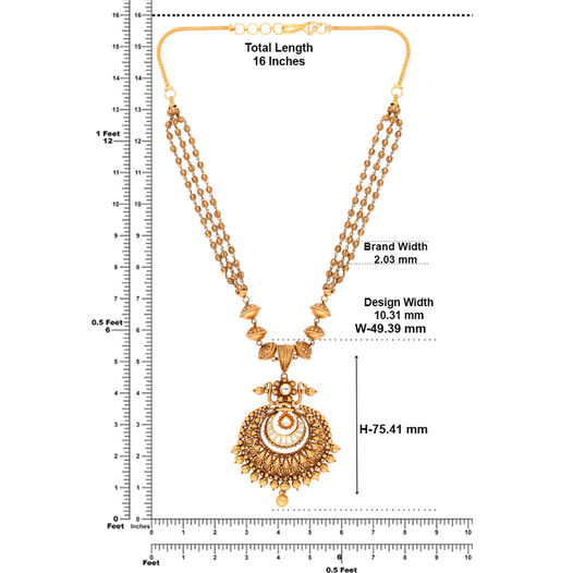 Plain Gold Necklace in Repousse Work