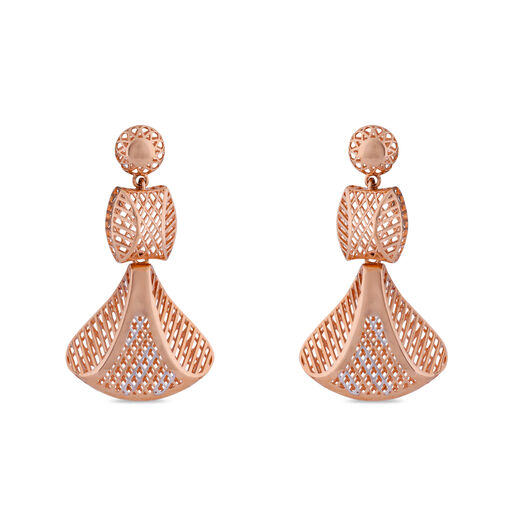 Gemset Gold Eardrops in Casting design