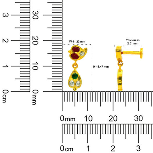 Nose Pin Filigree/Die/g. bead w/wo gems