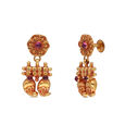 Gemset Gold Eardrops in Casting design