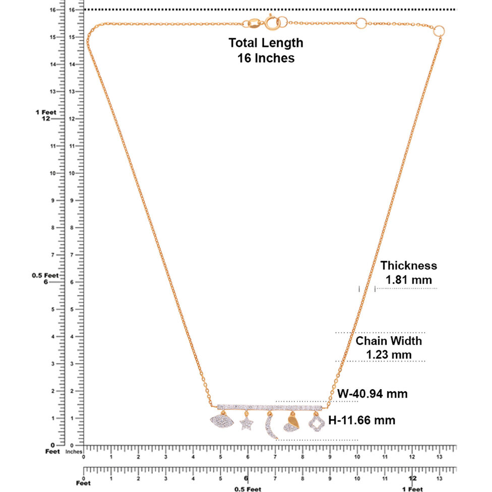 Diamond Chain Pendant in Square Pattern