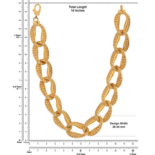 Plain Gold Necklace in Repousse Work