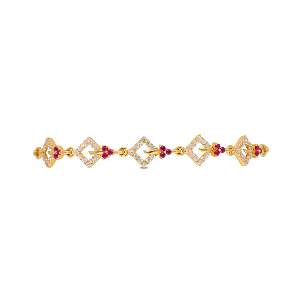 Gemset Golusu Bangle with Cutting