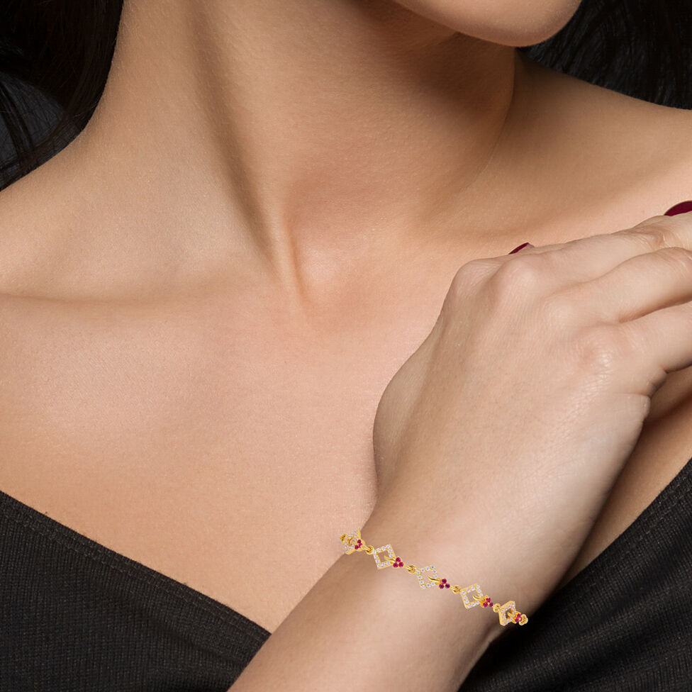 Gemset Golusu Bangle with Cutting