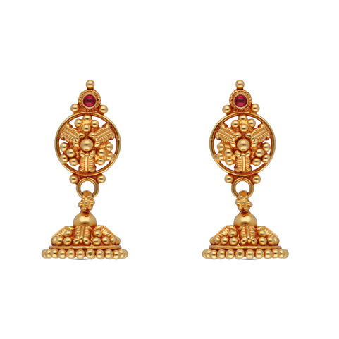 Gemset Gold Eardrops in Casting design