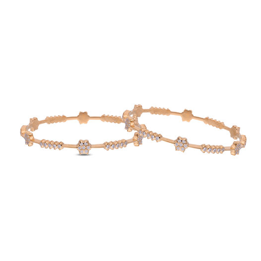 Diamond Bangles in Step Pattern