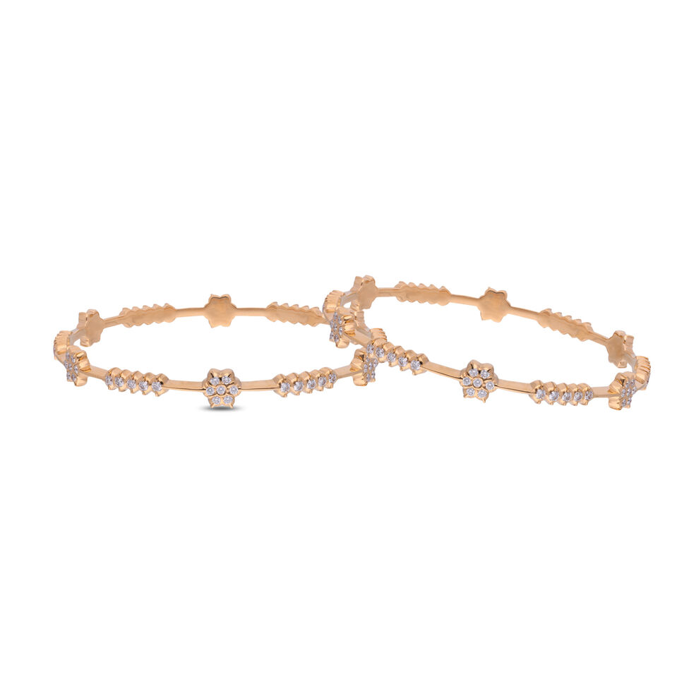 Diamond Bangles in Step Pattern