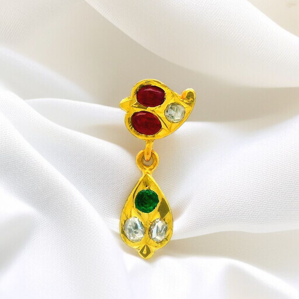 Nose Pin Filigree/Die/g. bead w/wo gems