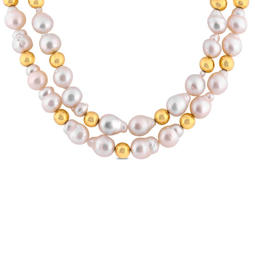 Plain Gold Necklace in Repousse Work