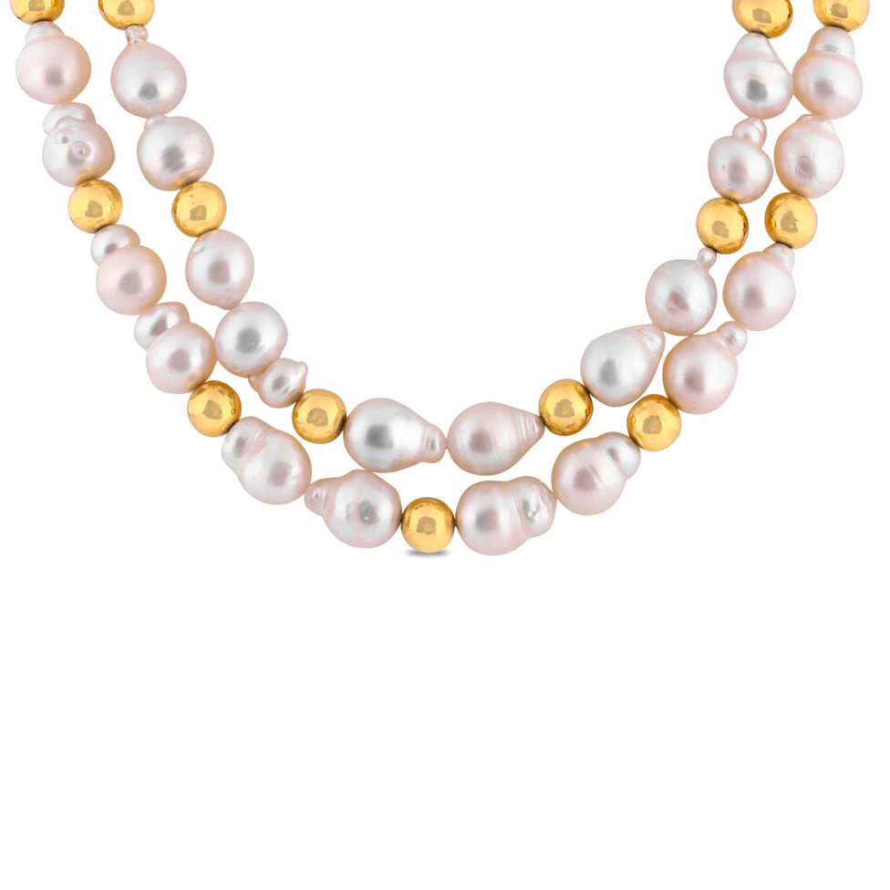 Plain Gold Necklace in Repousse Work