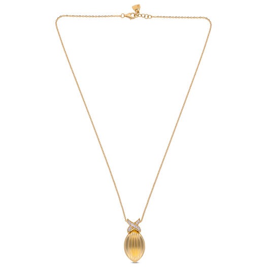 GoldChainpendant set with Labgrown Diamo