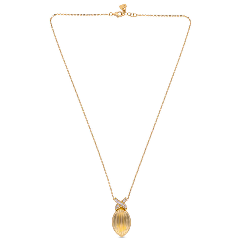 GoldChainpendant set with Labgrown Diamo