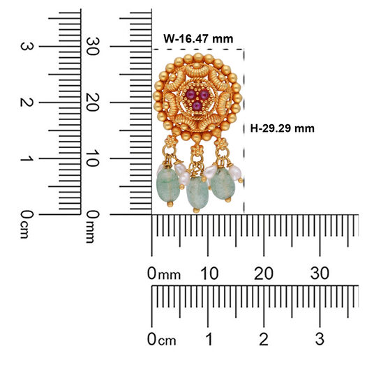 Gemset Gold Eardrops in Casting design